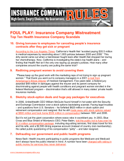 FOUL PLAY: Insurance Company Mistreatment