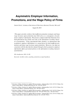 Asymmetric Employer Information, Promotions, and the Wage Policy