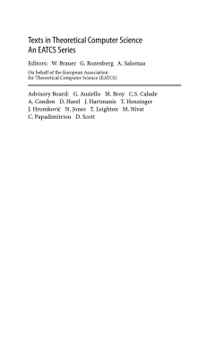 Texts in Theoretical Computer Science An EATCS Series