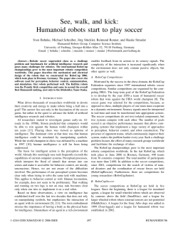 See, Walk, and Kick: Humanoid Robots Start to Play Soccer