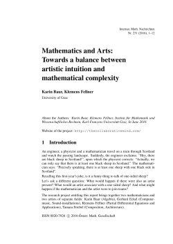 Mathematics and Arts - Institut f&uuml;r Mathematik und