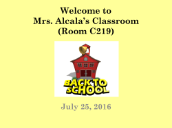 Mrs. Alcala`s Welcome PPT