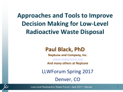 Structured Decision Making - Low-Level Radioactive Waste Forum, Inc.