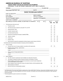 Radio Technicians Survey slr/gmdss