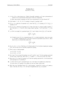 Mathematics 4121A/9021A Fall 2016 Problem Set 1 September 18