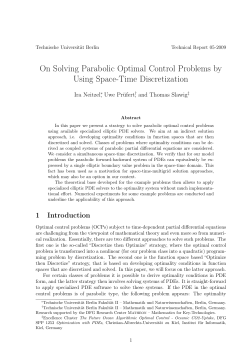 On Solving Parabolic Optimal Control Problems by Using