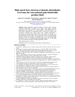 High speed InAs electron avalanche photodiodes