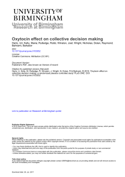 Oxytocin effect on collective decision making