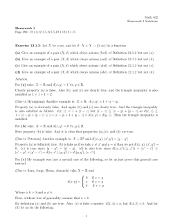 Exercise 12.1.3: Let X be a set, and let d : X × X → [0