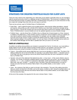 Strategies for Creating Portfolio Rules