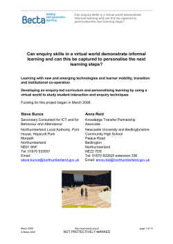 Can enquiry skills in a virtual world demonstrate informal learning