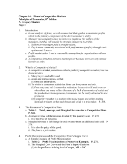 Chapter 14: Firms in Competitive Markets Principles of Economics, 7