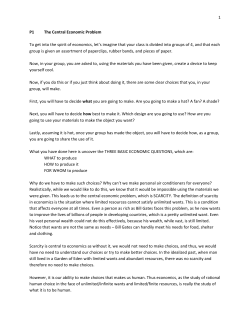 1 P1 The Central Economic Problem To get into the