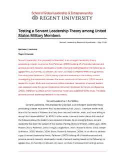 Testing a Servant Leadership Theory among