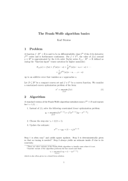 The Frank-Wolfe algorithm
