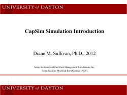CapSim Simulation Introduction