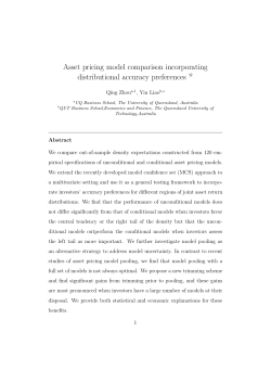 Asset pricing model comparison incorporating distributional