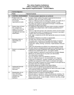 User Administration Questionnaire