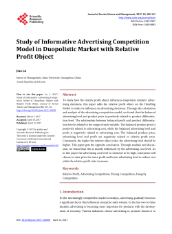Study of Informative Advertising Competition Model in Duopolistic