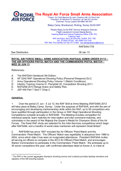 From Chairman RAFSAA