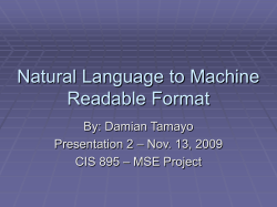 Natural Language to Machine Readable Format