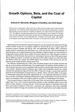 Growth Options, Beta, and the Cost of Capital