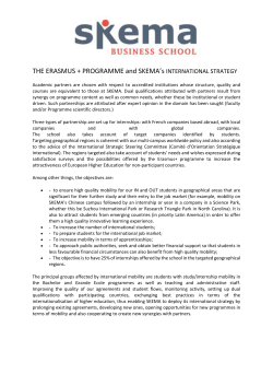 SKEMA`s Erasmus + International Strategy