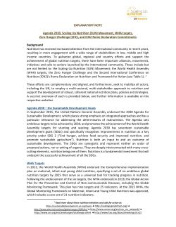 (SUN) Movement, WHA targets, Zero Hunger Challenge