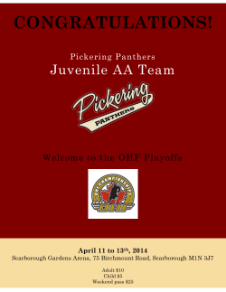 congratulations - Pickering Hockey Association