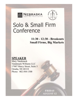 Small Firms, Big Markets - The Iowa State Bar Association
