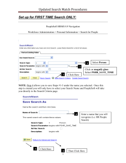 Updated Search Match Procedures