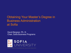GMAN504 SMC EMBA Program January 15, 2014