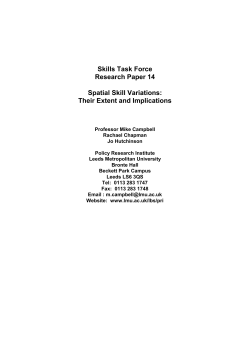 3. The Extent and Nature of Spatial Skill Variations