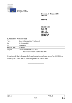 On 26 October 2015, the Council adopted Conclusions on the