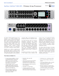 Galileo Callisto&reg; 616 AES : Primary Array Processor