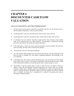 CHAPTER 6 DISCOUNTED CASH FLOW VALUATION