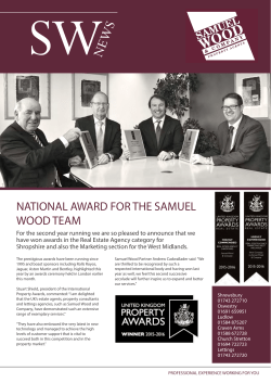NATIONAL AWARD FOR THE SAMUEL WOOD TEAM