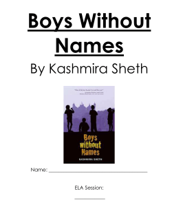 Boys Without Names packet - Kenilworth School District