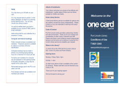 One Card Conditions of Use - Port Lincoln
