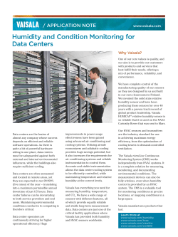 Humidity and Condition Monitoring for Data Centers