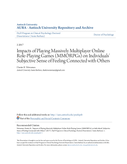 Impacts of Playing Massively Multiplayer Online Role