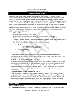 Computer Programming I Standards