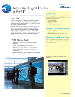 Interactive Digital Display at PABT