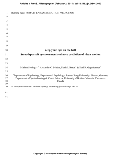 Keep your eyes on the ball: Smooth pursuit eye movements