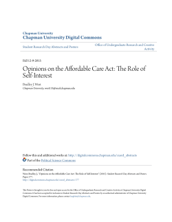 Opinions on the Affordable Care Act: The Role of Self