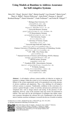 Using Models at Runtime to Address Assurance for Self