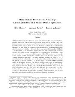 Multi-Period Forecasts of Volatility - The University of North Carolina