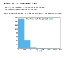 particles lost in the first turn