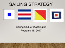 Race Strategy - Sailing Club of Washington