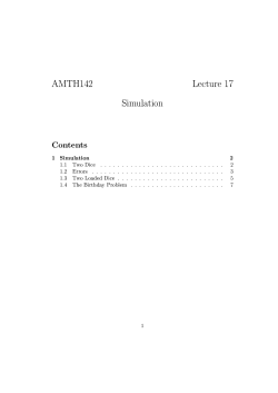 AMTH142 Lecture 1# Simulation Contents 1 Simulation 2 1.1 Two